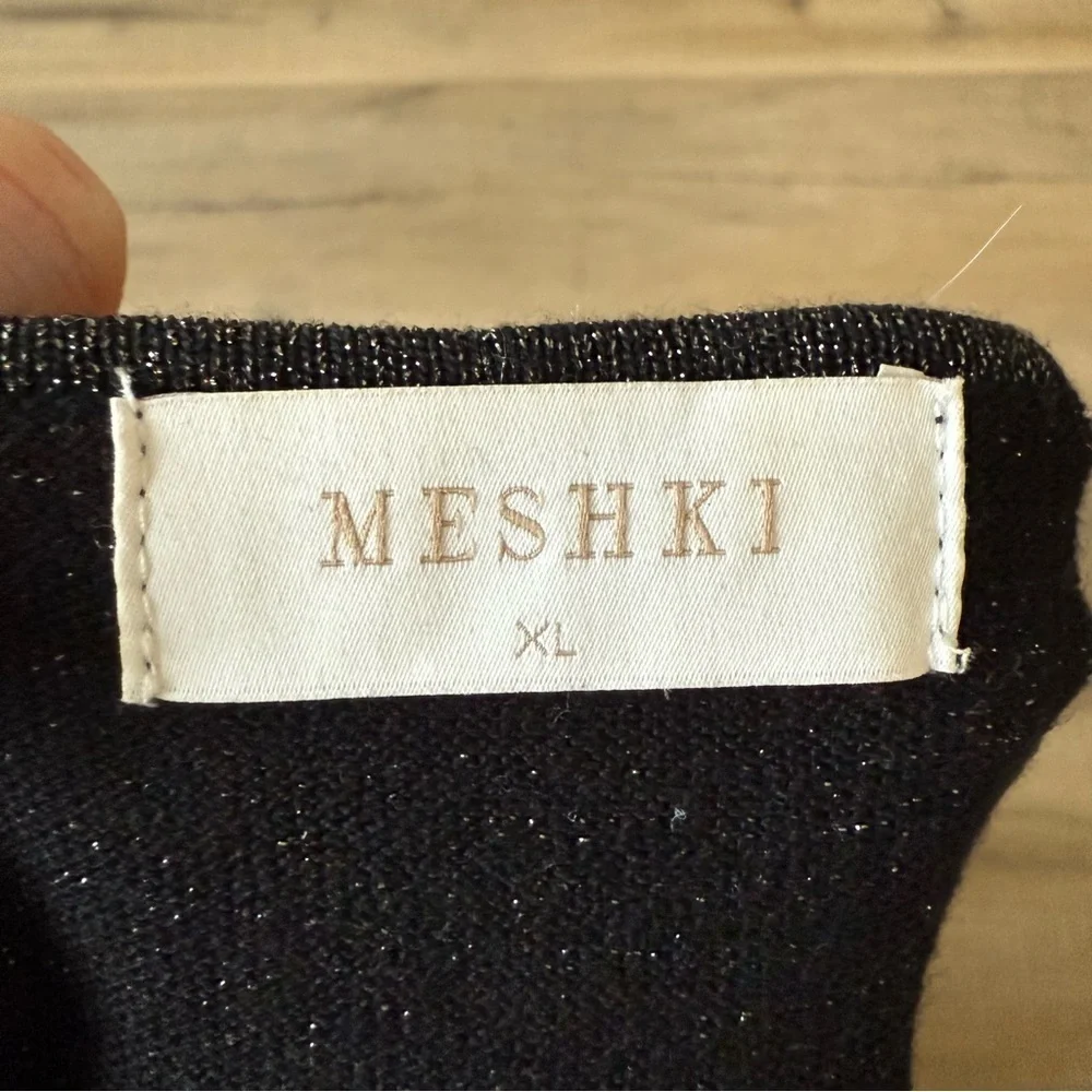 Meshki black metallic Kamila long-sleeve keyhole maxi dress - size XL - Picture 7 of 8